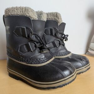 SOREL Kid Winter Boots Waterproof Size 10 Black Color